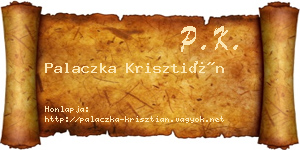 Palaczka Krisztián névjegykártya